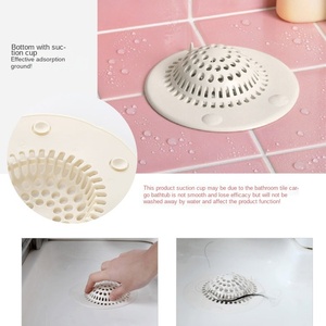 Filter Anti-clogging Deodorant Beige Kitchen Sewer Hair Filter Silicone Reusable Hair Filter Pad Hair <b>Catcher</b> - Product Image 2