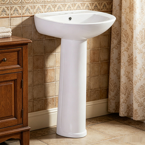 <span class=keywords><strong>Lavabo</strong></span> de Cerámica con Pedestal Clásico de 400x570x850mm, <span class=keywords><strong>Lavabo</strong></span> Duradero de Tamaño Estándar, Suministro de Fábrica - Product Image 6