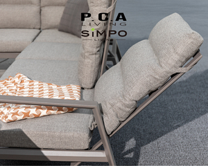 SIMPOLIFESTYLE Set di Divani Angolari in Alluminio e Tessuto per Esterni, Sedia Reclinabile CELESTIA per Terrazza e Giardino, Arredamento Premium per Resort e Hotel - Product Image 5