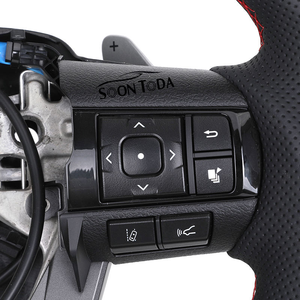 Volant sport en cuir et fibre de carbone pour Toyota Land Cruiser LC79 LC76 LC70 LC300 2008-2021, style <span class=keywords><strong>GR</strong></span> Sport, noir - Product Image 5