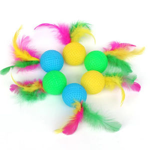 Juguete Ecológico de Lujo para Gatos, Pelota con Plumas, Juguete para Mascotas - Product Image 5