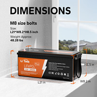 LiTime 12V 200Ah Plus LiFePO4 Batterie au lithium 200A BMS Capacité de débit plus forte US EU AU JP CA Stock