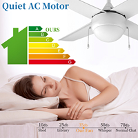 Vente en gros de petit ventilateur de plafond décoratif de 36 pouces de style européen Ventilateur de plafond intérieur à pales ABS avec kit de LED pour chambre à coucher