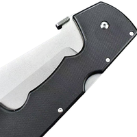 Navaja de bolsillo plegable de acero 8Cr13MoV con hoja recurva de punta de caza, mango G10, bloqueo de seguridad, pomo, resistente para camping al aire libre, EDC, OEM
