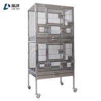 Cage à oiseaux de luxe en acier inoxydable 304 LIZE PET, grande cage à perroquets, style vintage, nichoir en métal, boîte de reproduction, tiroir, cage de reproduction pour moine