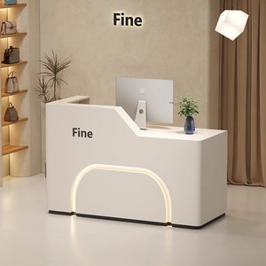 Escritorio de recepción con luz Led personalizada, muebles pequeños de oficina, recepción de madera, escritorio de recepción para peluquería - Product Image 2