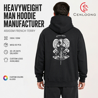 Sweat-shirts à capuche surdimensionnés pour hommes Cenloong 100% coton, impression numérique, imprimé graphique au dos, vente en gros pour l'hiver
