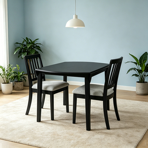 Set da Pranzo Moderno a 3 Pezzi <span class=keywords><strong>con</strong></span> <span class=keywords><strong>Tavolo</strong></span> Rotondo Salvaspazio in Legno e 2 <span class=keywords><strong>Sedie</strong></span> <span class=keywords><strong>per</strong></span> <span class=keywords><strong>Cucina</strong></span> - Product Image 4