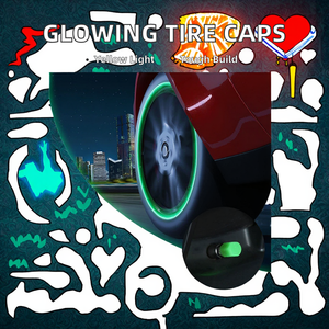 Bouchon de <span class=keywords><strong>pneu</strong></span> lumineux couvercle de Valve Fluorescent <span class=keywords><strong>vert</strong></span> bleu nuit brillant style pour voiture vélo roue Auto éclairage extérieur décor - Product Image 3