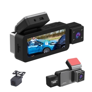 360 Degrees Panoramic Car DVR <strong>3</strong>-Inch Screen <strong>3</strong> Channel FHD 1080P IPS Video Recorder 3Split Screen Display Dash Cam Night Vision - Product Image 1