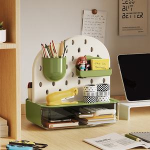 Boîte de <span class=keywords><strong>rangement</strong></span> de <span class=keywords><strong>bureau</strong></span> en PP avec trous, motif dessin animé mignon et amusant, organiseur de papeterie pour étudiants, <span class=keywords><strong>tiroir</strong></span> de <span class=keywords><strong>bureau</strong></span>, porte-stylos - Product Image 2