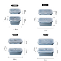 LifeTop Récipient pliable en silicone pour le stockage des aliments, boîte à bento, boîtes à lunch pliables pour les aliments avec couvercles hermétiques