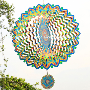 Molino de Viento Mandala LED de 12 Pulgadas, 3D, de Acero Inoxidable, con Energía Solar, Resistente al Agua, para Decoración de Jardín, Venta al Por Mayor - Product Image 5