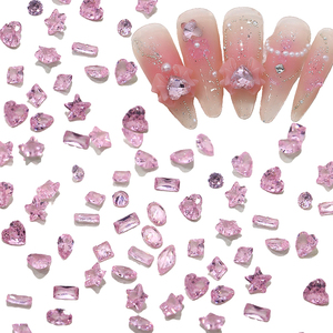 50 pièces, vente chaude, mini bijoux pour <span class=keywords><strong>ongles</strong></span> en zircon 3D, paillettes roses, accessoires pour <span class=keywords><strong>ongles</strong></span>, bricolage, diamants mixtes, charmes pour nail art - Product Image 2