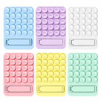 Support de téléphone à ventouse en silicone avec béquille pliable, support adhésif pour miroirs, selfies mains libres