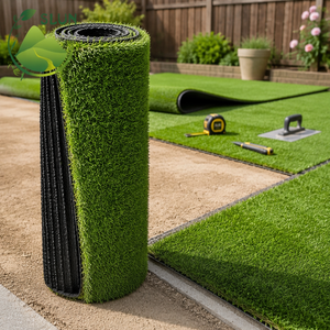 Gazon artificiel personnalisé, <span class=keywords><strong>pelouse</strong></span> <span class=keywords><strong>synthétique</strong></span>, tapis vert imperméable pour aménagement paysager extérieur, achat direct usine - Product Image 4