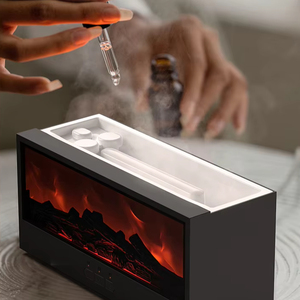 Diffuseur d'arômes <span class=keywords><strong>portable</strong></span> effet flamme, diffuseur d'huiles essentielles USB, humidificateur d'air à flamme, aromathérapie, combustion de charbon de bois YS - Product Image 3
