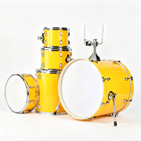 Batterie de percussions acoustiques professionnelles 5 pièces de haute qualité avec 3 cymbales, corps en métal et bois, supports en peuplier pour enregistrement en studio