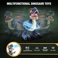 2.4Ghz uzaktan kumanda yürüyüş dinozor oyuncaklar RC Lights nosaurus rex dinozor ışıkları ve müzik ile Led dokunmatik algılama Dino Robot oyuncak
