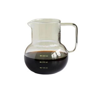 Cafetière en verre borosilicaté de haute qualité graduée 400ml poignée de Pot de partage de café de Style européen transparent écologique - Product Image 1
