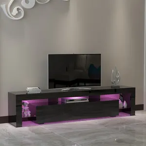 Gmart低价新款家居客厅家具高光现代设计可伸缩木质Led电视柜控制台