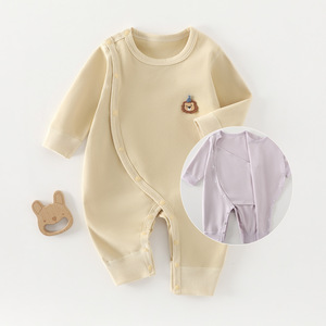 Mameluco <span class=keywords><strong>de</strong></span> Bebé <span class=keywords><strong>de</strong></span> Doble Capa para Protección Abdominal, Sin Costuras, Primavera-Otoño, Manga Larga, Cómodo, <span class=keywords><strong>de</strong></span> Algodón Puro, Mono para Bebé - Product Image 5