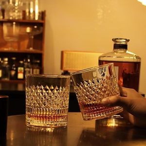 Verre à whisky de luxe à base lourde, style ancien, avec motif diamant en relief, pour bar, hôtel, <span class=keywords><strong>Mr</strong></span> Panda - Product Image 5