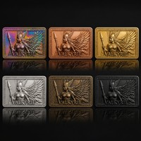 Pièce de collection de luxe en cuivre fin .999 de 1 oz, carte commémorative Valfiört, pièce de défi viking nordique personnalisée en relief 3D