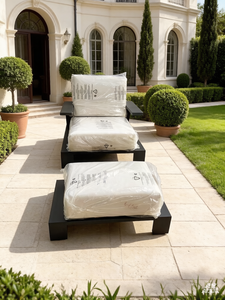 Modern Aluminum Leisure Single Seater Sofa Chair with <b>Footrest</b> for Outdoor & Indoor Use Living Room Apartment Patio Garden Beach - Product Image 4