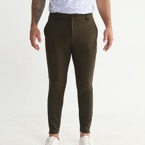 Vente en gros de pantalons de jogging de sport vierges pour hommes avec logo personnalisé de haute qualité 95% nylon 5% élasthanne vêtements de golf extensibles dans les quatre sens - Product Image 5