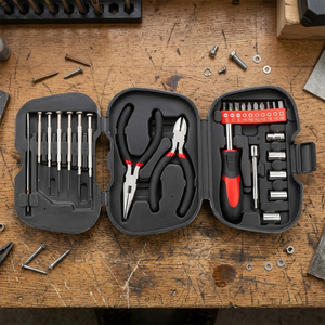 26PCS Long Nose <b>Plier</b> Cutter Socket <b>Set</b> Three-fold Blow Case OEM Hand Tool Kit for Home Repairing Promotion Gift - Product Image 3