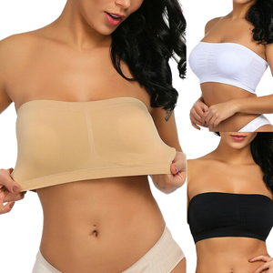 <span class=keywords><strong>Bandeau</strong></span> <span class=keywords><strong>sans</strong></span> couture double couche uni pour femme, style tube une pièce, avec rembourrage amovible, <span class=keywords><strong>sans</strong></span> bretelles, coupe courte, avec logo - Product Image 4
