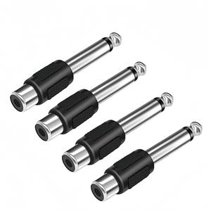 Adaptador de audio hembra de 6,5mm a RCA, conector estéreo mono de 6,35mm, material de aleación de zinc para equipos de audio - Product Image 1