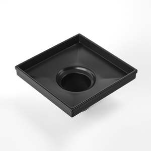 <span class=keywords><strong>Douche</strong></span> de salle de bain/hôtel moderne en acier inoxydable, style invisible, finition noire mate de qualité supérieure, insert de carrelage 6x6 pouces - Product Image 3