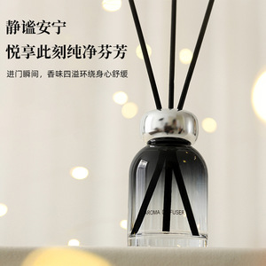Funday Flameless Aromatherapy 110ml Round Shoulder Bottle Silver Cap <b>Reed</b> <b>Diffuser</b> for Home Indoor Use - Product Image 4
