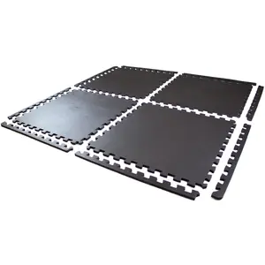 60x60cm Black Interlocking Soft Gym Yoga Exercise EVA Foam Mat For Home Gym