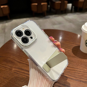 Pour <span class=keywords><strong>iPhone</strong></span> 14 <span class=keywords><strong>13</strong></span> 12 <span class=keywords><strong>Mini</strong></span> 11 16 Pro Max15 Plus Béquille Support Shell Mince En Alliage De Métal Invisible Pliant Titulaire Stand Téléphone Cas - Product Image 5