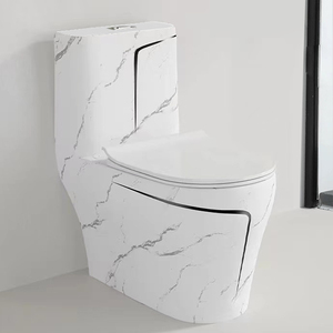 Triều Châu nhà máy sang trọng màu đen và vàng dòng gốm một mảnh siphonic nhà vệ sinh washdown Closet đổi mới phòng tắm commode WC - Product Image 3