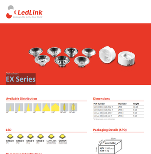 Lente Óptica Secundaria LED LEDlink LL01ZZ-Ex40L06-M2 de 40 Grados con Soporte Integrado para CXA15 CXA18 CLU028, Gran Venta - Product Image 2