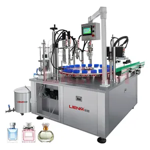 LIENM semi automatic ten heads rotary solid perfume choice small perfume filling fill and capping machine