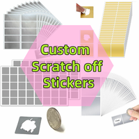 Cartes à gratter personnalisées, autocollants à gratter, étiquettes à gratter carrées et rectangulaires, dorées et argentées, autocollants à gratter auto-adhésifs