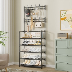 Appendiabiti <span class=keywords><strong>e</strong></span> <span class=keywords><strong>Scarpiera</strong></span> Multifunzione da Terra per Camera da Letto, Porta Scarpe <span class=keywords><strong>e</strong></span> Cappelli, Bestseller - Product Image 2