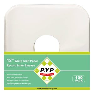 Pochettes intérieures pour disque blanc arrondi sans acide de qualité archivistique pour album LP 12" - Product Image 2