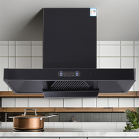Hotte aspirante murale en acier inoxydable de 90 cm avec ventilation, extracteur d'air de cuisine électrique à commande vocale, pour usage domestique et hôtelier, classe énergétique