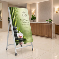 Écran d'affichage numérique LED pliable en forme de A P1.25-P2.5 avec contrôle par application et 4 roues