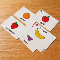 Tarjetas de Memoria para el Desarrollo Cognitivo de los Niños, Tarjetas Educativas Cuadradas de Cartón con Impresiones de Alimentos Diarios, Caja para el Aprendizaje de Niños Pequeños