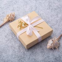 Boîte à bijoux en papier kraft, emballage cadeau à ouverture facile, étui télescopique carré