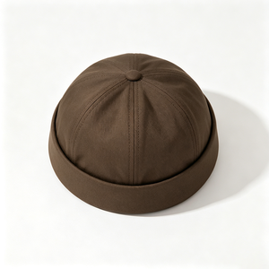 Casquette Docker Unisexe sans Visière, Couleur Unie, Style Vintage, Réglable, en Toile à 6 Panneaux, pour Homme, Streetwear Décontracté - Product Image 2