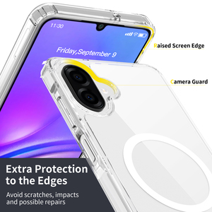 Pour <span class=keywords><strong>Samsung</strong></span> Galaxy A07 étui transparent magnétique, anti-rayures mince TPU + PC 2 en 1 antichoc couverture de téléphone portable pour <span class=keywords><strong>Samsung</strong></span> Galaxy A07 - Product Image 2