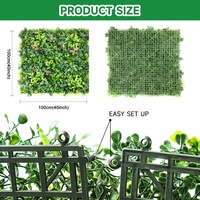Nouvelle conception de panneaux de feuillage artificiel en PE, haie de buis verte pour la décoration extérieure des jardins, arbustes et arbres